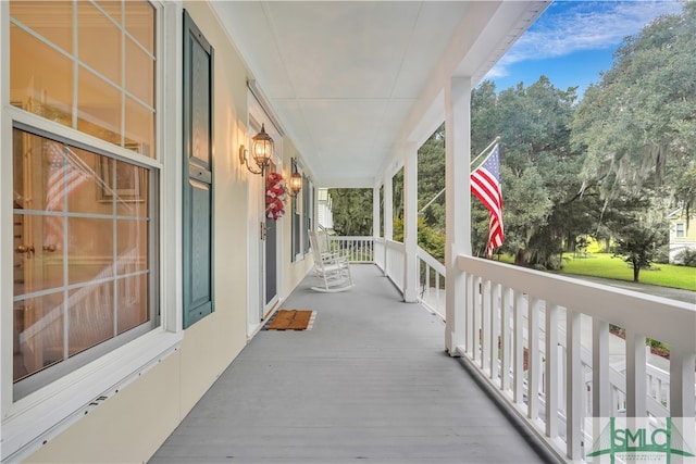 exterior space featuring covered porch