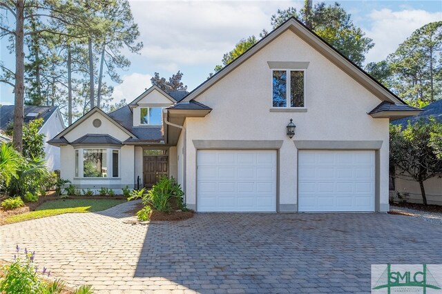 view of front of house with a garage