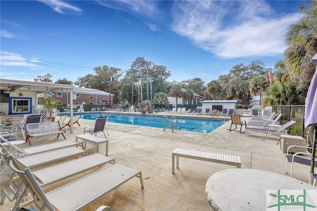 view of pool with a patio area