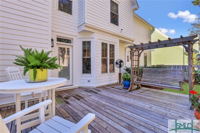 deck with a pergola