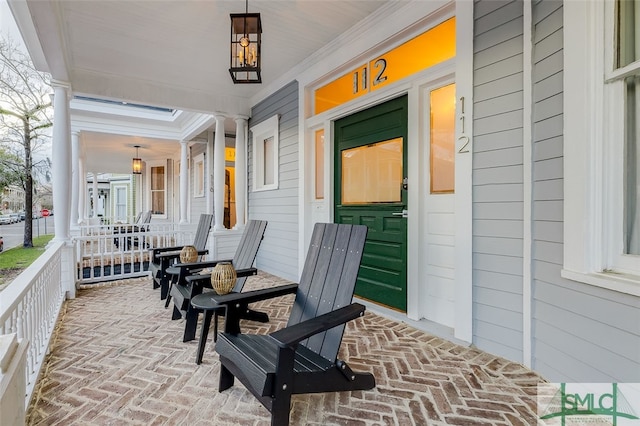 view of patio with covered porch