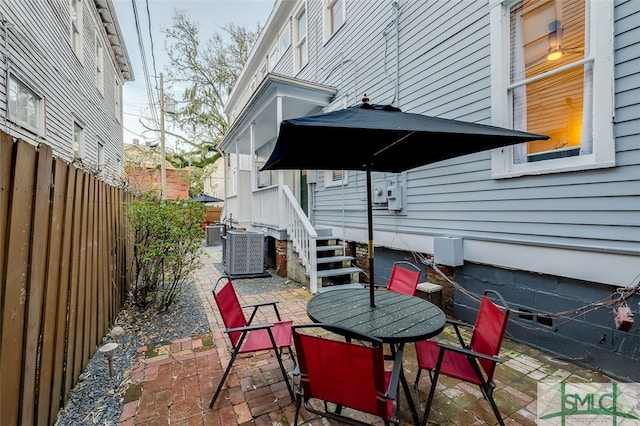 view of patio with central air condition unit