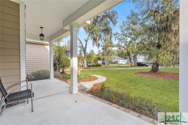 view of patio with a porch