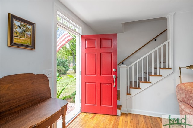 entryway featuring light hardwood / wood-style flooring