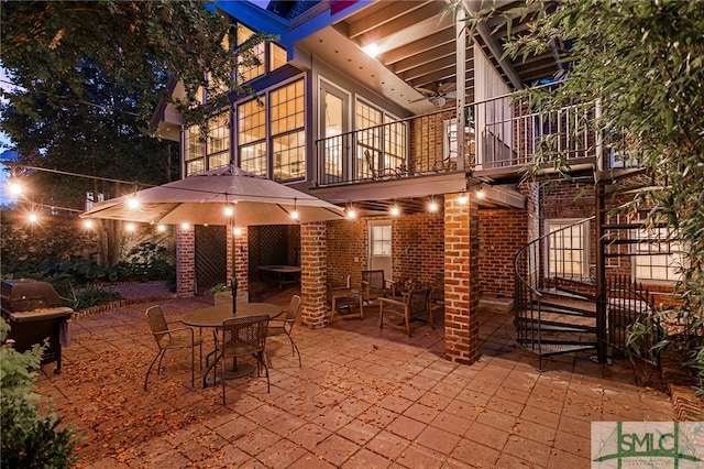 view of patio / terrace featuring a balcony