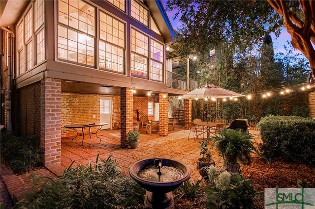 view of patio / terrace with a balcony