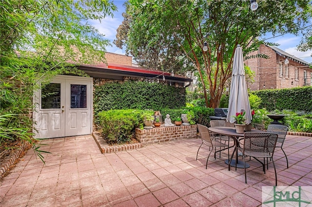 view of patio with french doors