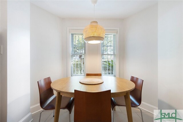 view of tiled dining space