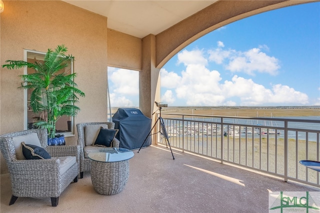 balcony with a grill