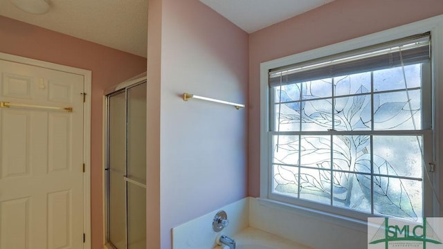 bathroom with independent shower and bath