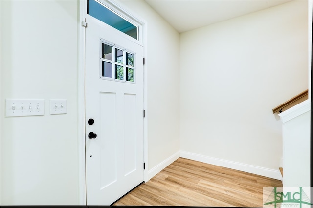 entryway featuring light wood-type flooring