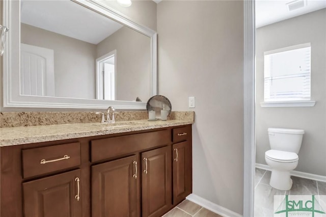 bathroom with vanity and toilet