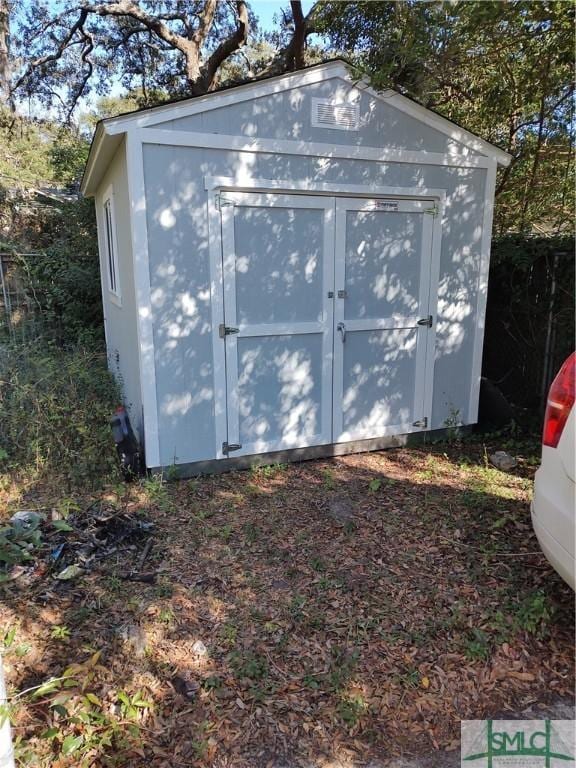 view of shed