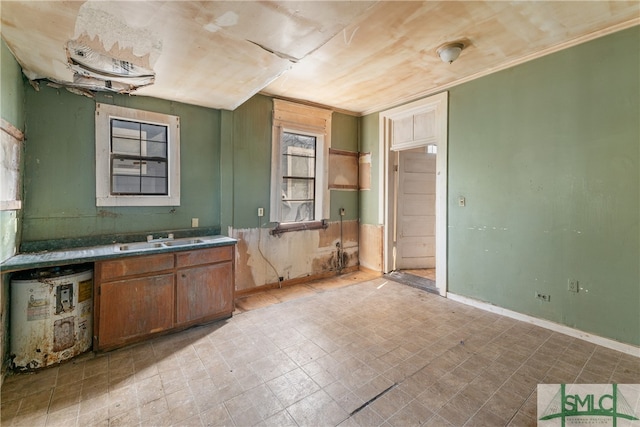 kitchen with sink and water heater