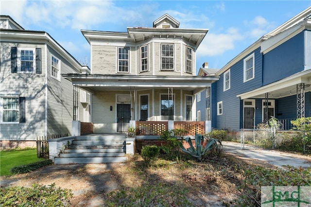 view of front facade featuring covered porch