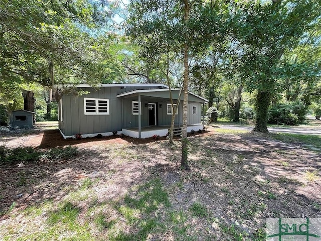 exterior space with covered porch