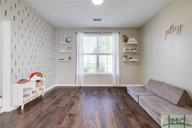 unfurnished room featuring dark hardwood / wood-style floors