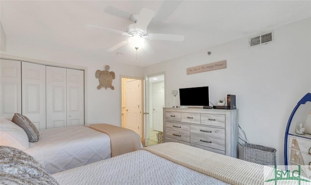 3 3rd St Unit 517, Tybee Island, GA 31328 - bedroom featuring a closet and a ceiling fan