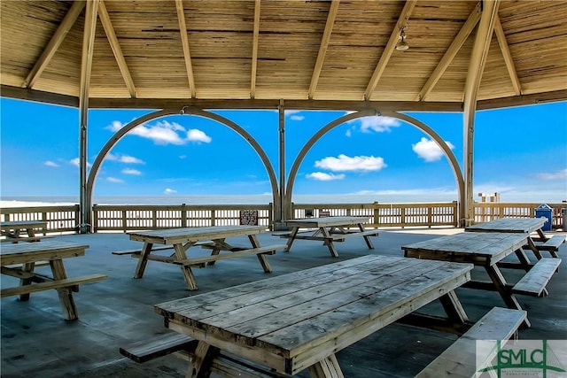 1217 Bay St Unit 105A, Tybee Island, GA 31328 - view of patio / terrace featuring a water view