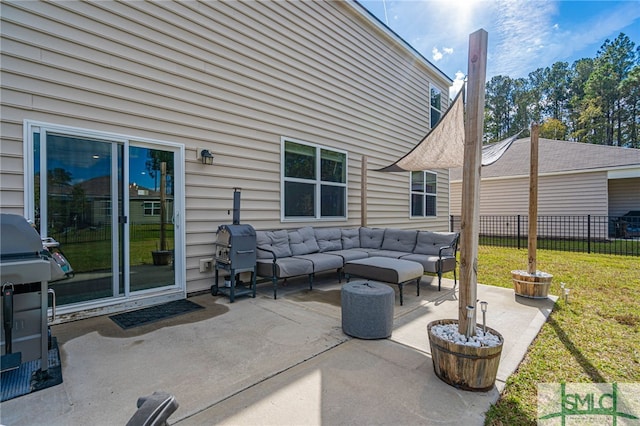 view of patio featuring outdoor lounge area