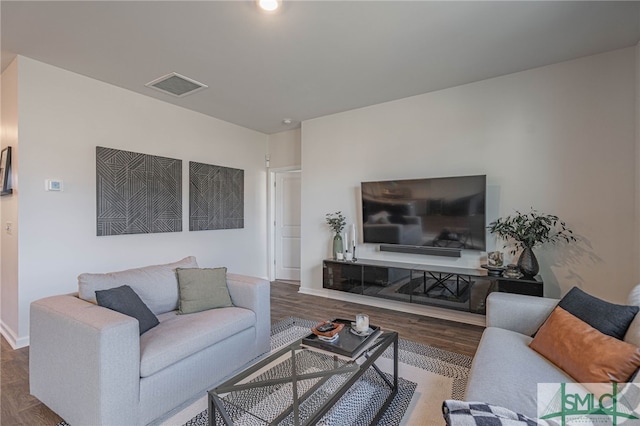 living room featuring wood-type flooring