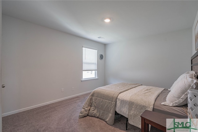 bedroom with carpet