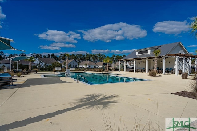 view of pool with a patio