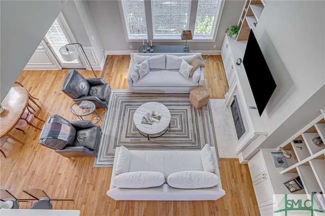 living room featuring hardwood / wood-style floors