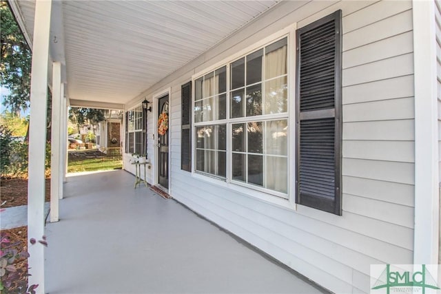 view of patio with a porch