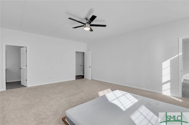 interior space featuring ceiling fan