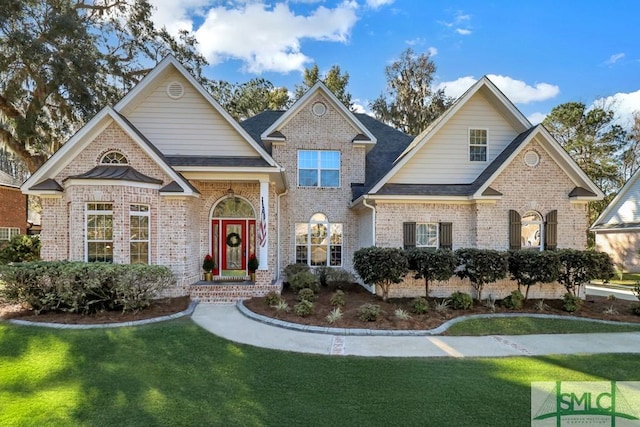 view of front facade featuring a front yard