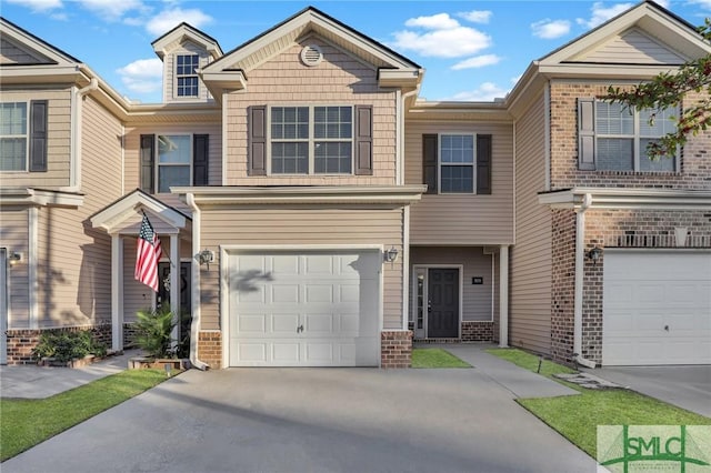 view of property with a garage