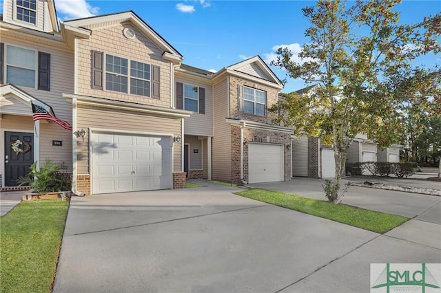 view of property featuring a garage