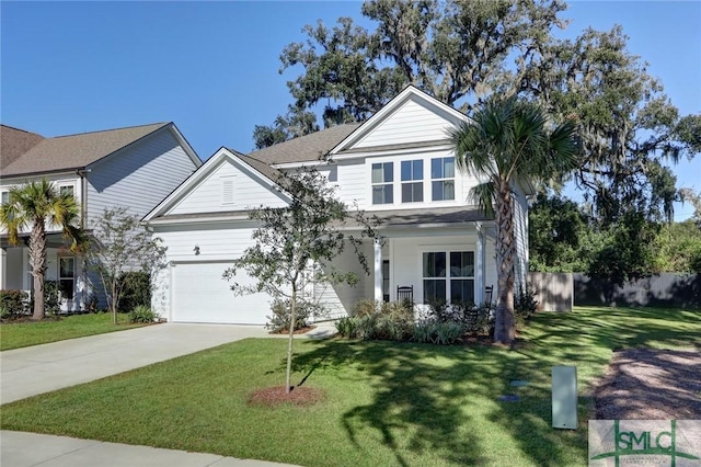 view of front of home with a front lawn