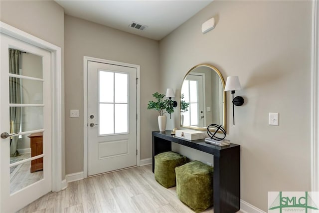 entryway featuring light hardwood / wood-style floors