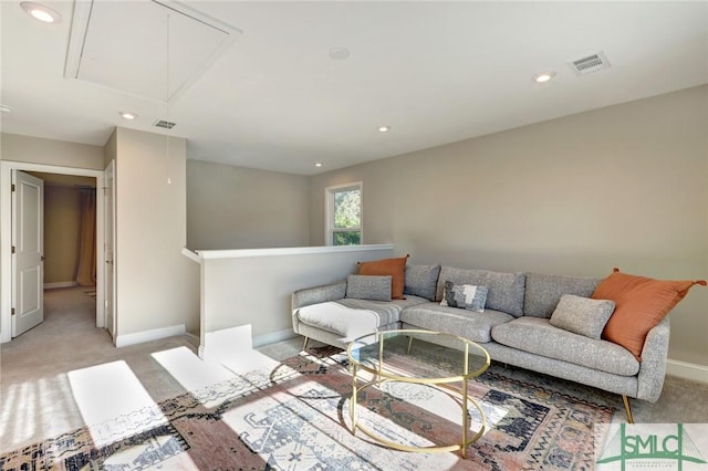 view of carpeted living room