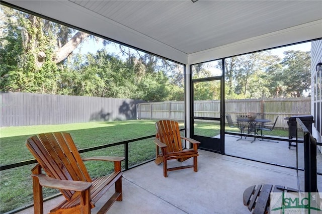 view of sunroom / solarium