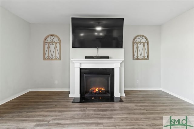 unfurnished living room featuring hardwood / wood-style floors