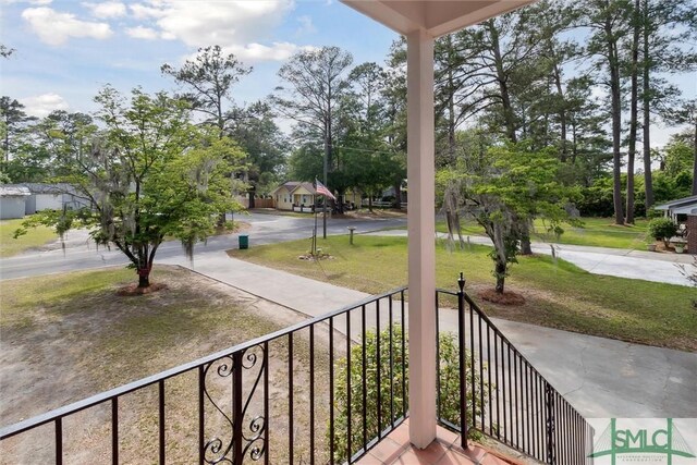 balcony featuring a porch