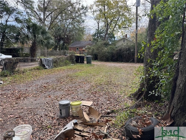 view of yard with fence