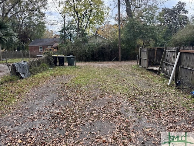 view of yard featuring fence