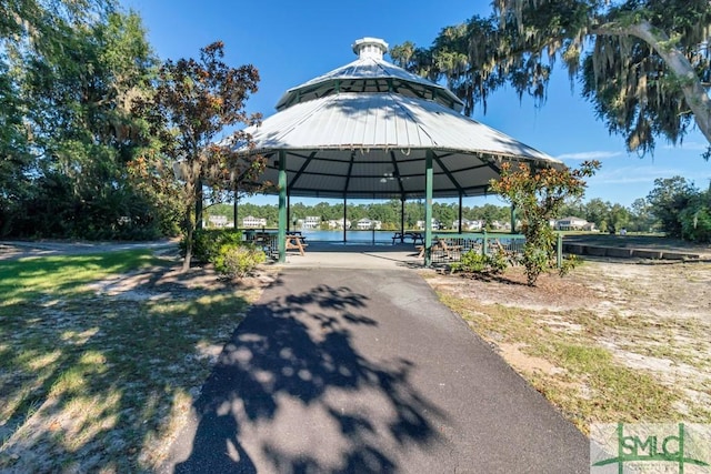 exterior space with a gazebo