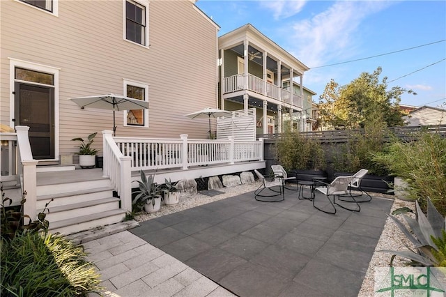 view of patio / terrace with a deck