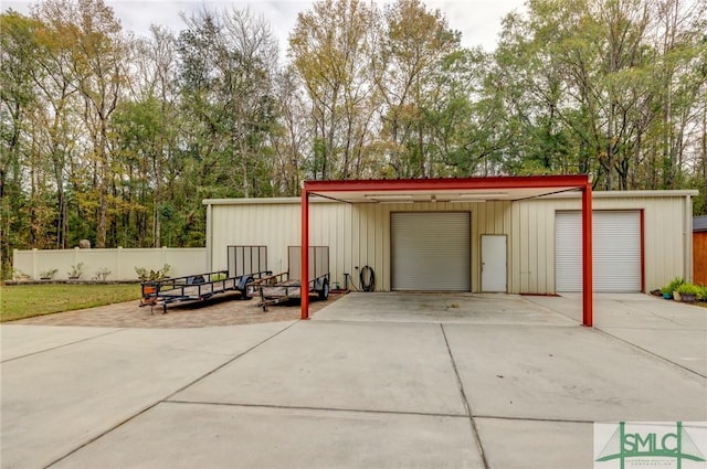 view of outdoor structure with a garage