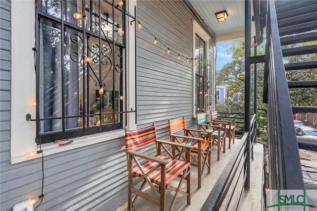 exterior space featuring covered porch