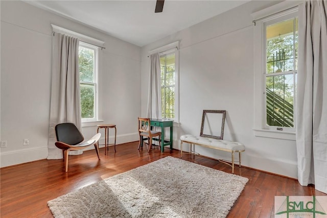 sitting room featuring hardwood / wood-style flooring