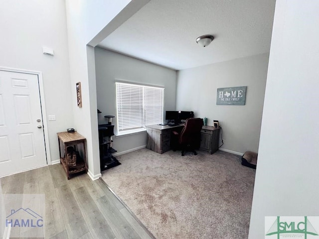 office area featuring light wood-type flooring