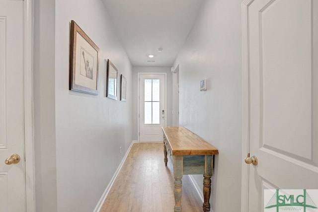 hallway featuring light hardwood / wood-style floors