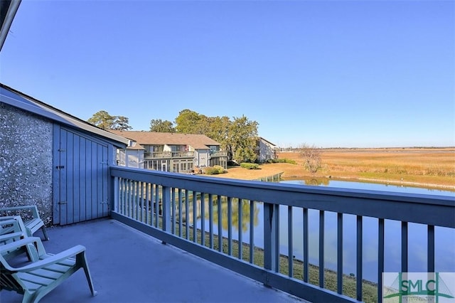 balcony with a water view