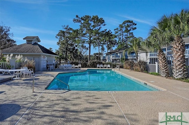 view of pool with a patio